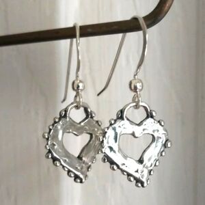 Artisan Sterling Silver Heart Earrings